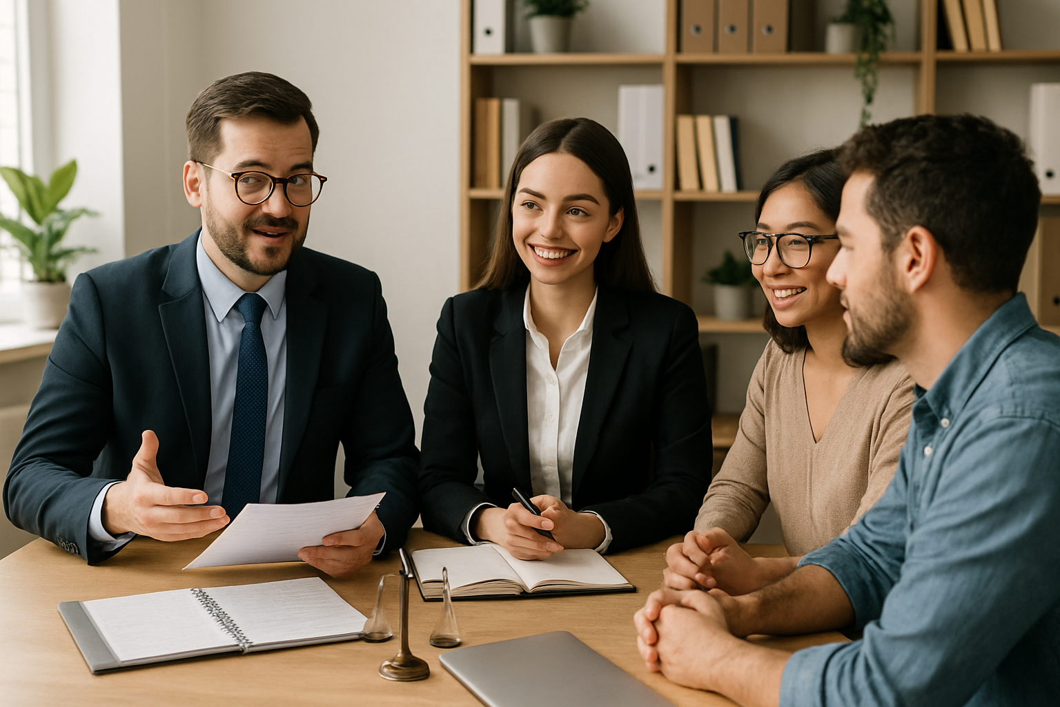 Equipo legal asesorando a emprendedores y PYMES